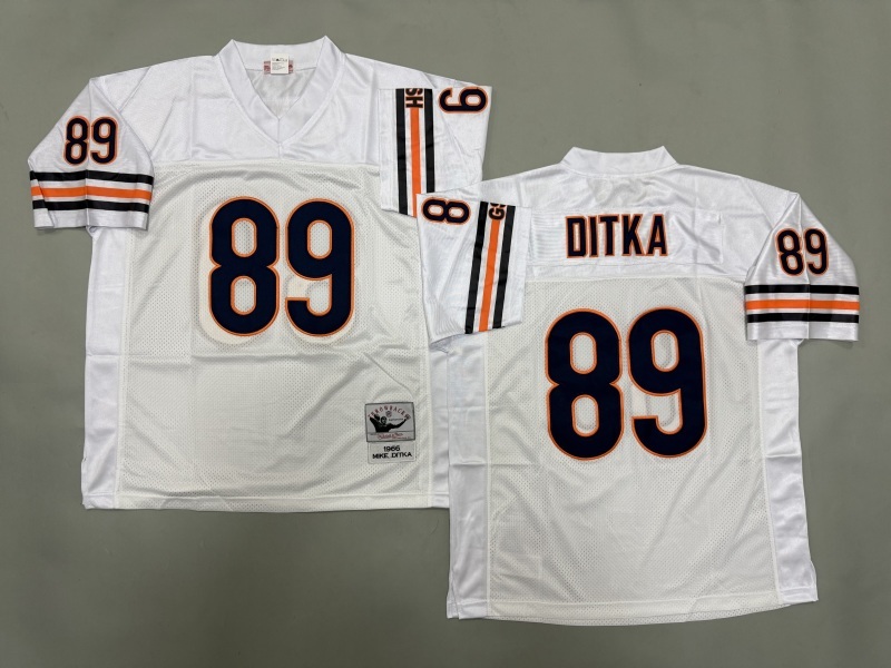 Men 2025 Nike Chicago Bears #89 Ditka white Throwback Limited NFL Jersey style 001